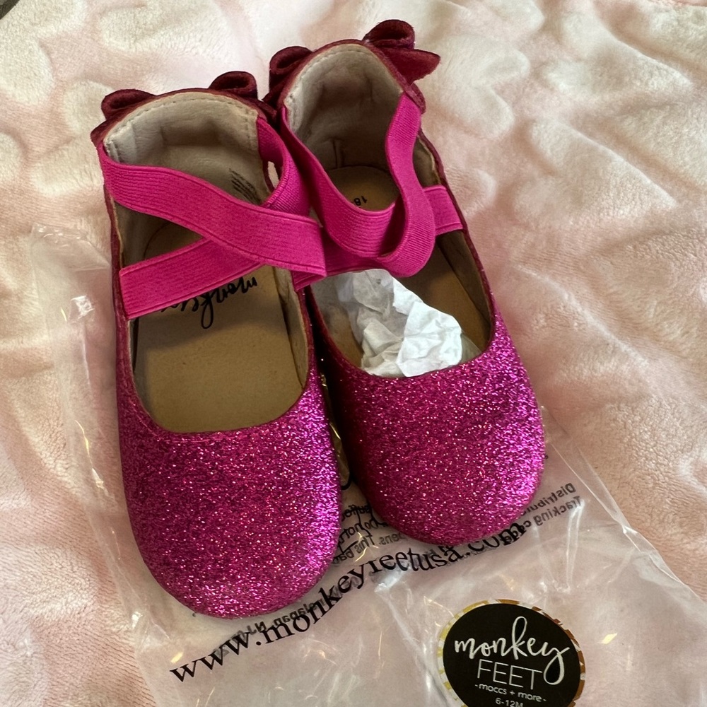 Pink sparkle monkey feet
